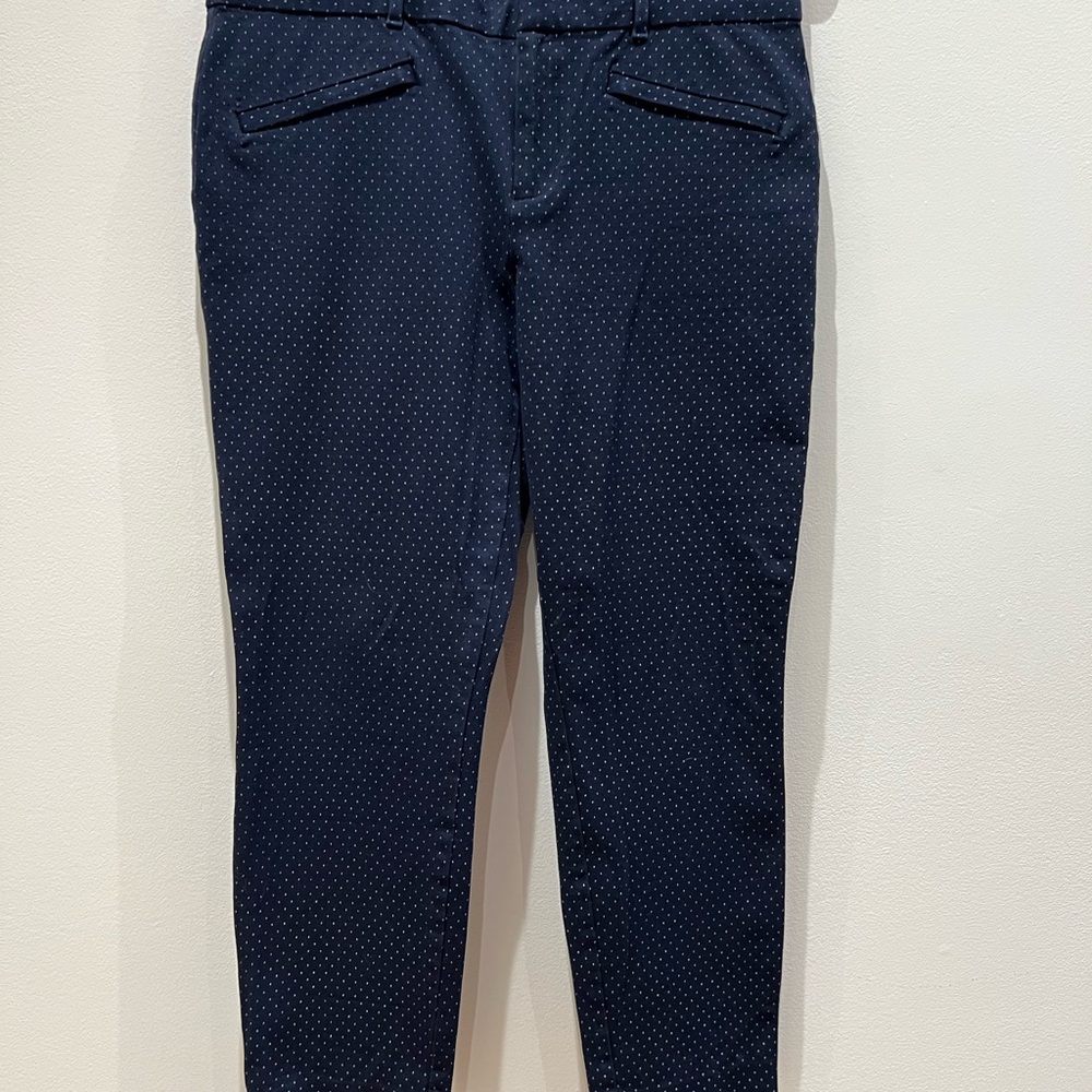 GAP Navy Microdot Cropped Ankle Pants